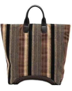 Emporio Armani Striped Tote Bag - Black