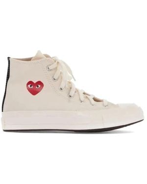 COMME DES GARÇONS PLAY "Chuck Taylor" 70 Small Heart High Top Trainers - White