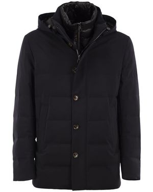Montecore Hooded Down Jacket With Detachable Inner Bib - Black