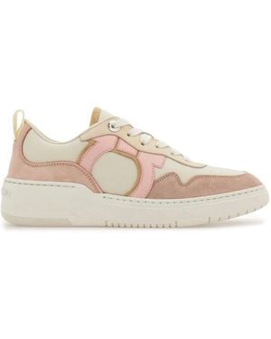 Ferragamo Gancini Leather Sneakers - Pink