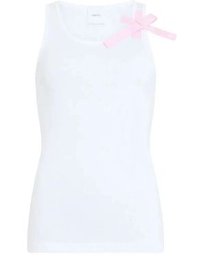 Patou Bow-Detail Cotton Tank Top - White