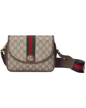 Gucci Ophidia Gg Supreme Fabric Shoulder Bag - Black