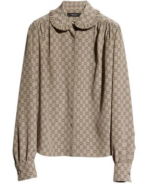 Gucci Printed Silk Crêpe De Chine Shirt - Natural