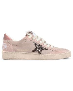 Golden Goose Ball Star Glitter-Patch Trainers - Pink