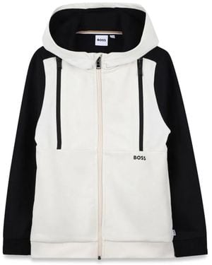 BOSS Zip-Up Cardigan Set With Shorts - Black