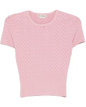 JW Anderson Logo Cotton T-Shirt - Pink