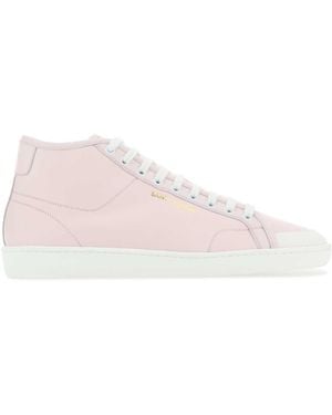 Saint Laurent Pastel Leather Court Classic Trainers - Pink