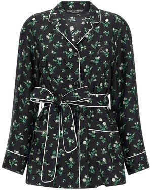 Dolce & Gabbana Dolce & Gabbana Roselline And Lily Of The Lilies Of The Flowers Printed Shirt - Black