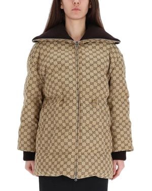 Gucci Quilted Down Jacket - Brown