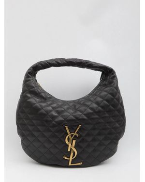 Saint Laurent Icare Quilted Hobo Bag - Black