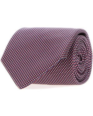 Brioni Crav. Stand. 8X150 Silk Micro Motif Jacquard - Purple