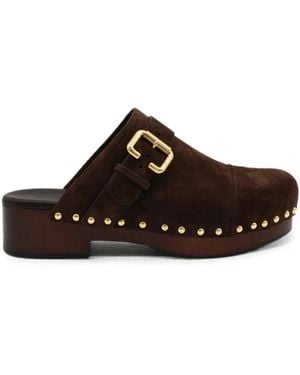Chloé Leather Mules - Brown