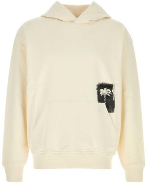 Palm Angels Brushed Palm Tree Regular Hoodie - White