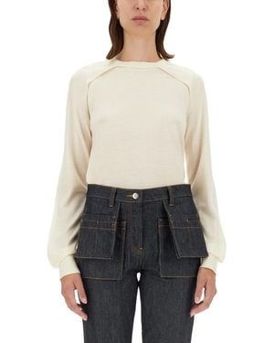 Helmut Lang Wool Jersey Sweaters - White