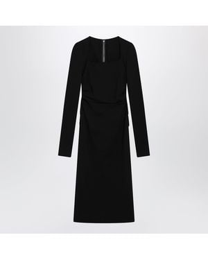 Dolce & Gabbana Jersey Sheath Mini Dress With Draped Waist - Black