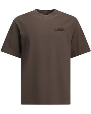Jacquemus "Gros Grain" Crew-Neck T-Shirt - Grey