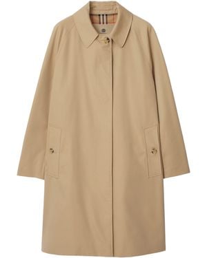 Burberry Camden Heritage Button Coat - Natural
