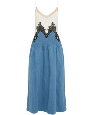 Gabriela Hearst Althea Long Lace Dress - Blue