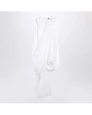 Jacquemus Asymmetric Cotton Dress - White