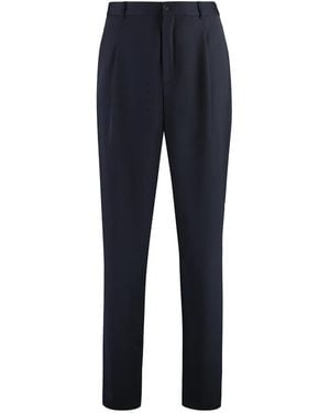 Giorgio Armani Virgin Wool Trousers - Blue