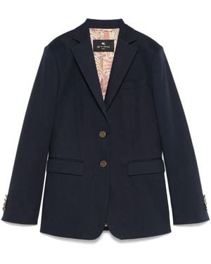 Etro Gabardine Blazer - Blue