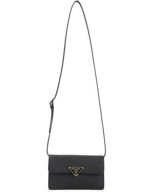 Prada Mini Bag With Triangle Logo - White