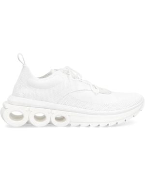 Ferragamo Fabric Low-Top Sneakers - White
