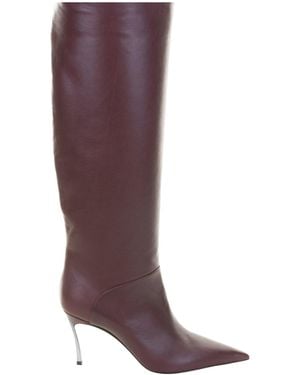Casadei Blade Knee-High Boot - Purple