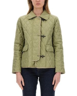 Fay 3Hook Nylon Quilted Jacket - Green