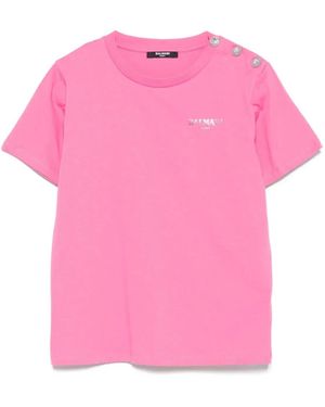 Balmain T-Shirt With Logo - Pink