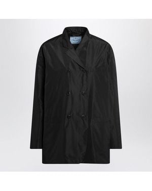 Prada Doublebreasted Technical Taffeta Jacket - Black