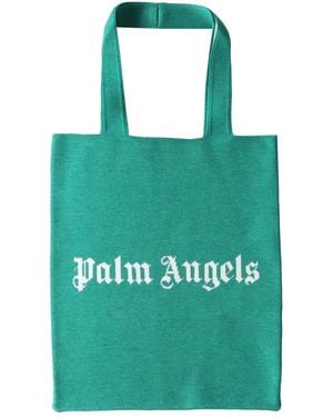 Palm Angels Logo Shopping Bag - Green