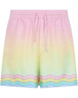 CASABLANCA Silk For The Love Of Dance Silk Shorts - Pink