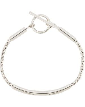 Saint Laurent Bracciale Con Catena A Spiga E Tubo - Natural
