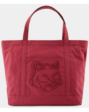 Maison Kitsuné Maison Kitsuné Fox Head Large Shopper Bag - Red
