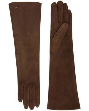 Max Mara "Afideesuede" Long Gloves - Brown