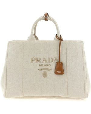 Prada Extra Large Jardinière' Shopping Bag - Natural