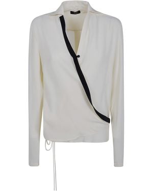 Ibrigu Asymmetrical Silk Shirt With Contrasting Bias - Gray