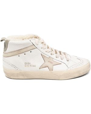 Golden Goose Mid Star Nappa Upper Shiny Leather - White