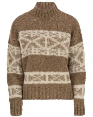 Peserico Alpaca, Cotton And Wool Knitwear - Brown