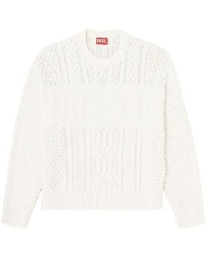 DIESEL Crew Neck Wool Jumper - White