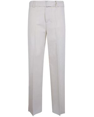 Lardini Silk And Cotton Belt Pants - Gray