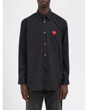 COMME DES GARÇONS PLAY Cotton Shirt With Logo - Blue