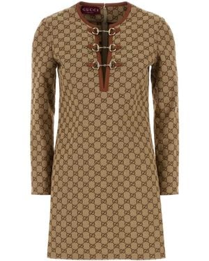 Gucci Dress With Horsebit - Natural