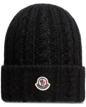 Moncler Wool Blend Braided Hat - Black