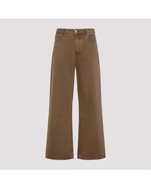 Ami Paris Hazelnut Cotton Large Fit Jeans - Brown