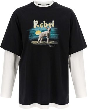 Moschino Double Layer 'Rebel' T-Shirt - Black