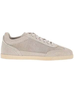 Kiton Perforated Calfskin Trainers - Grey