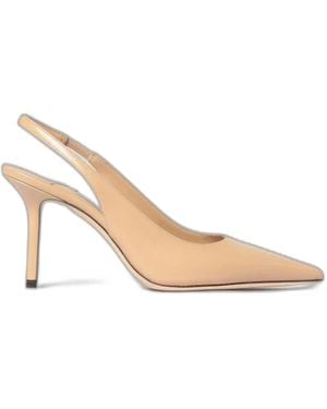 Jimmy Choo Love Sling Back 85 Leather Court Shoes - Natural