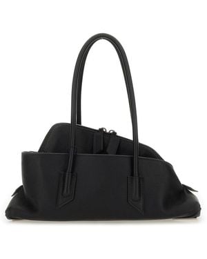 The Attico La Passeggiata Small Leather Shoulder Bag - Black